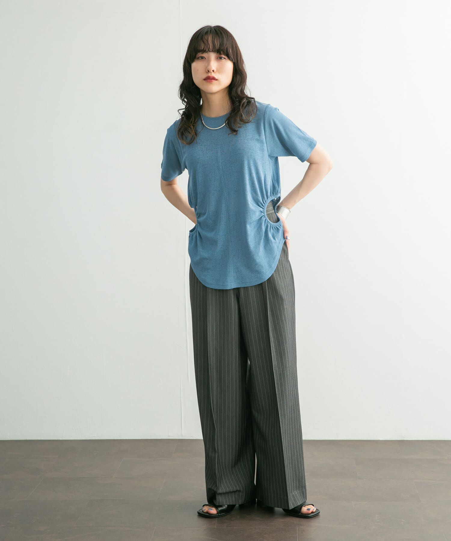  「サイドオープンカットソー」|Tシャツ・カットソー|