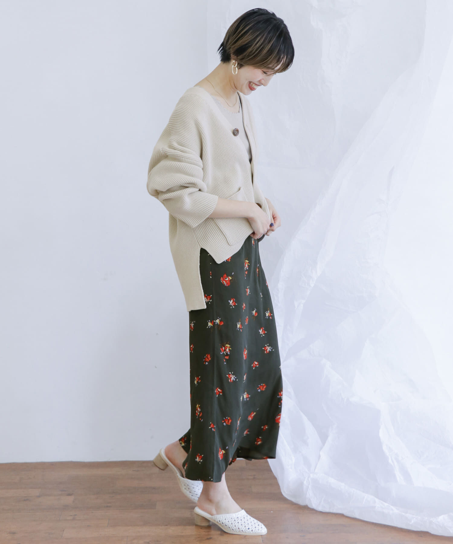  「フラワーイレヘムバイアススカート&there4;」|スカート|