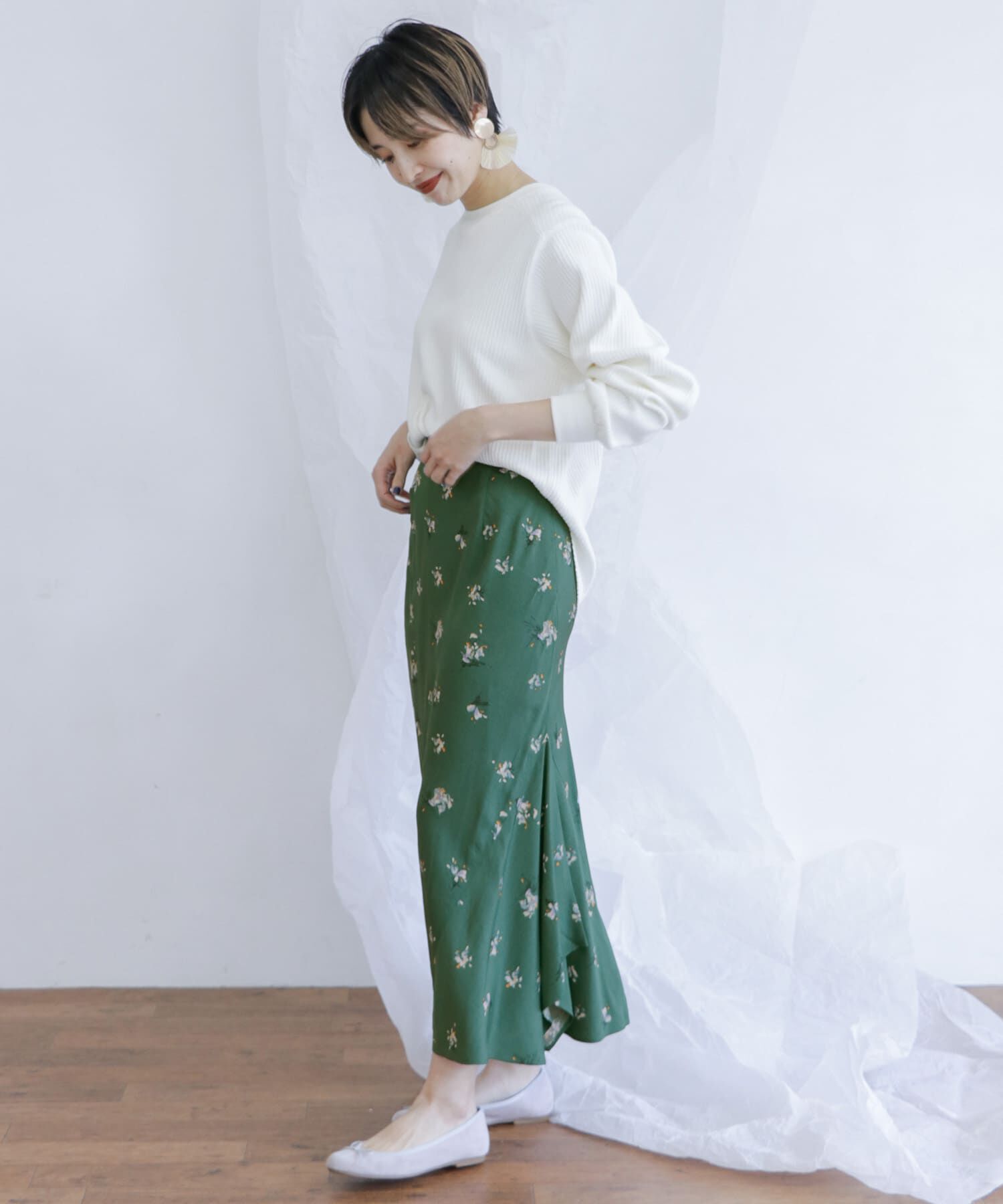  「フラワーイレヘムバイアススカート&there4;」|スカート|