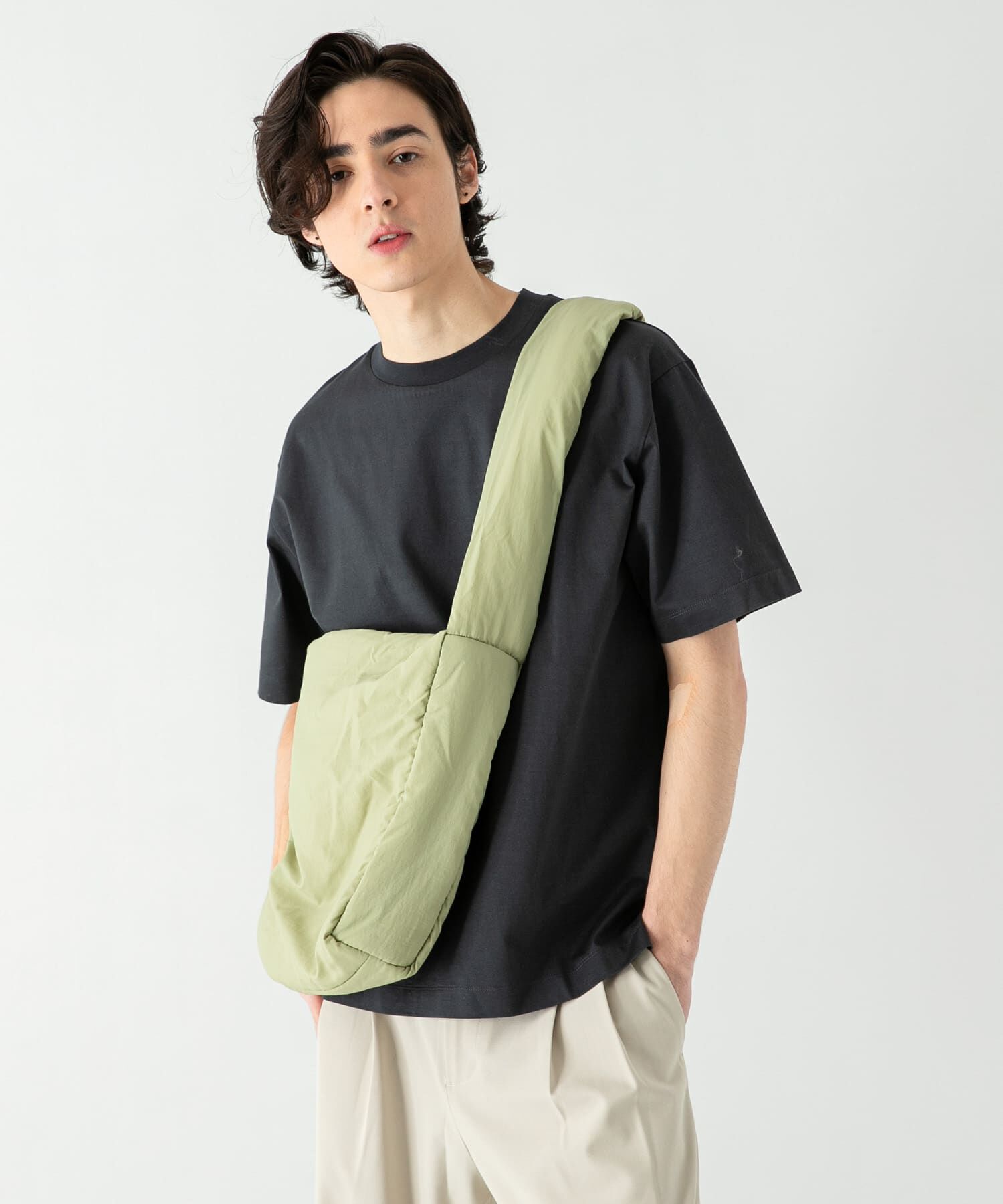 SENSE OF PLACE by URBAN RESEARCH「シルケットTシャツ(5分袖)」|Tシャツ・カットソー|チャコールグレー