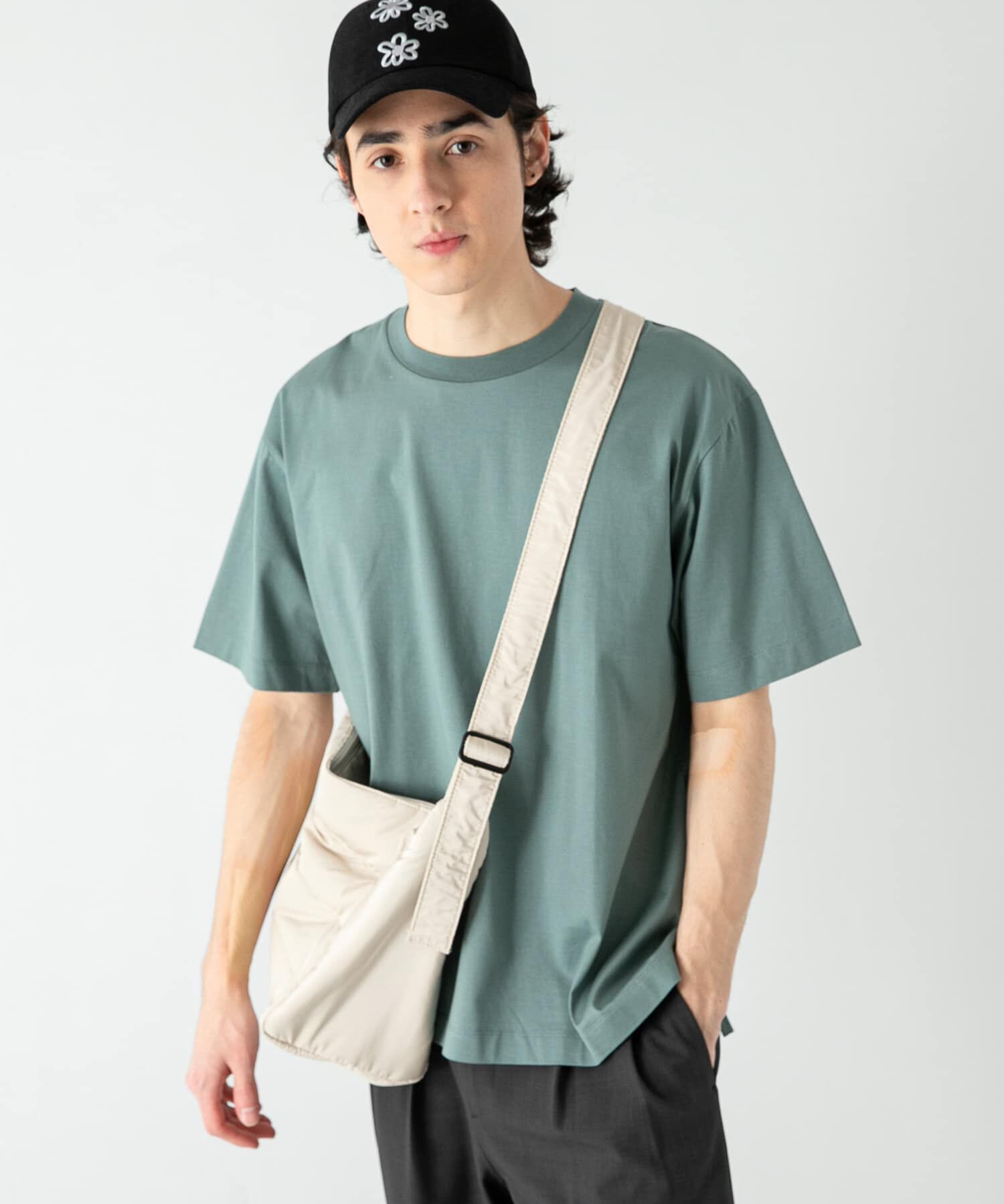 SENSE OF PLACE by URBAN RESEARCH「シルケットTシャツ(5分袖)」|Tシャツ・カットソー|グリーン