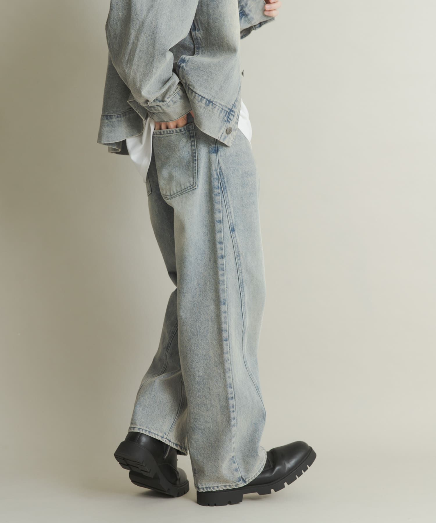 SENSE OF PLACE by URBAN RESEARCH「ツイストデニムワイドパンツ」|デニム|