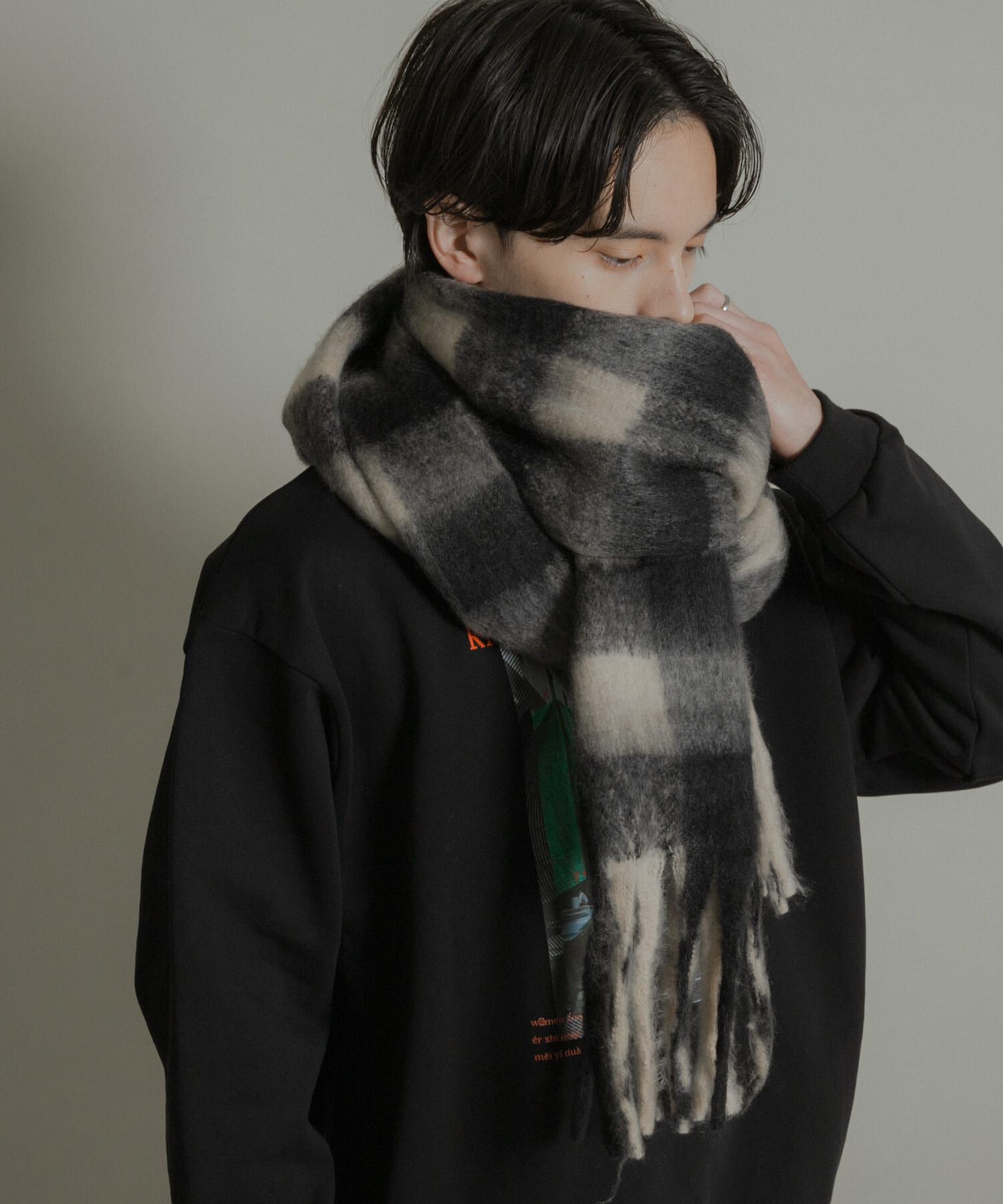 SENSE OF PLACE by URBAN RESEARCH「ブロックチェックボリュームマフラー」|マフラー|