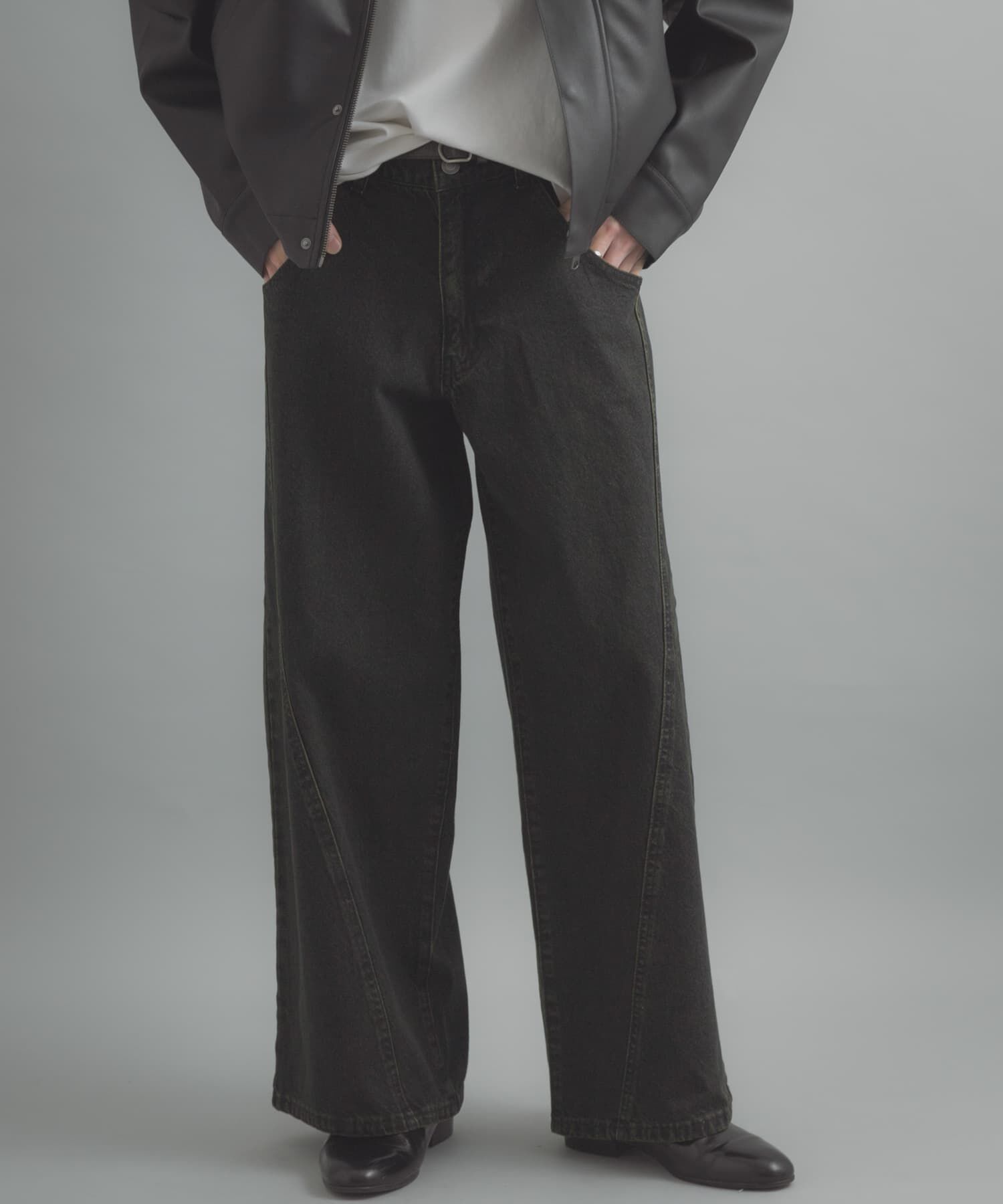 SENSE OF PLACE by URBAN RESEARCH「『ユニセックス』ケミカルバギーワイドデニムパンツ」|デニム|