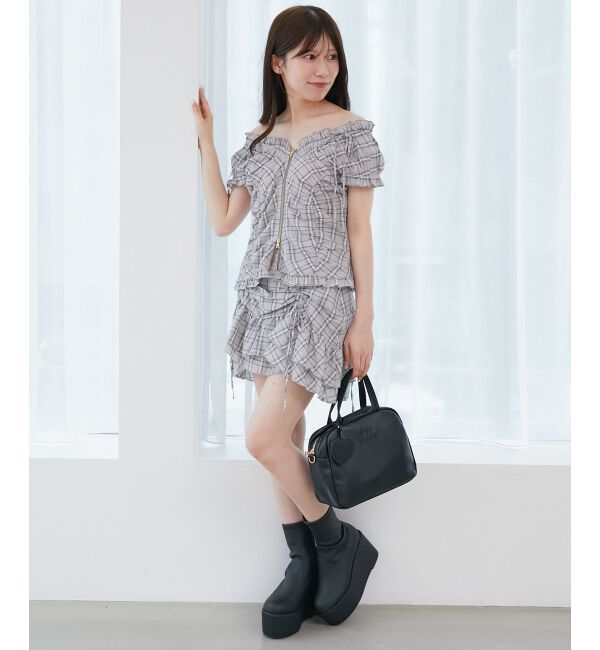  「厚底ストレッチショートブーツ」|ショートブーツ|