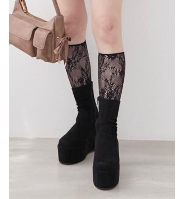  「厚底ストレッチショートブーツ」|ショートブーツ|