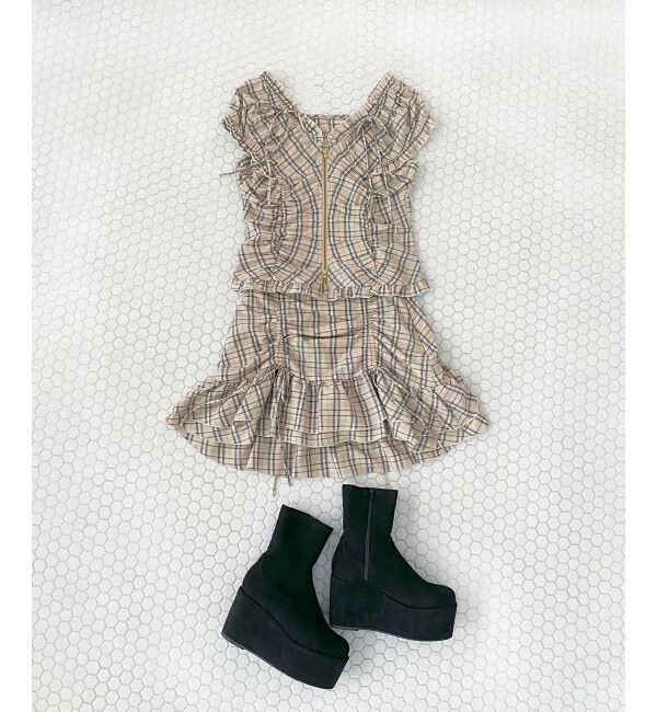  「厚底ストレッチショートブーツ」|ショートブーツ|