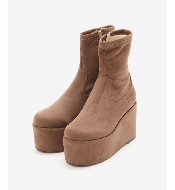  「厚底ストレッチショートブーツ」|ショートブーツ|