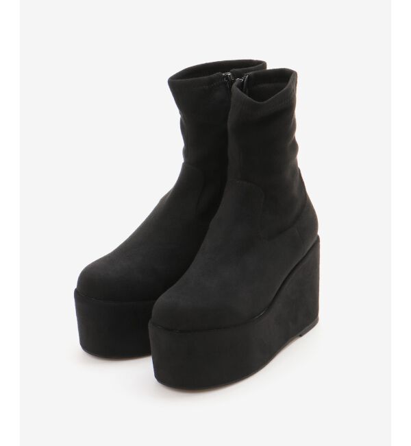  「厚底ストレッチショートブーツ」|ショートブーツ|
