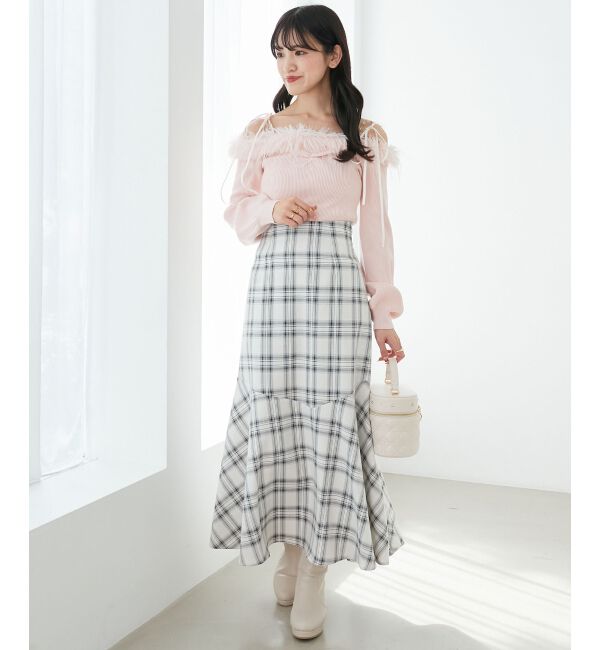  「チェーン付きフェイクファーニット」|ニット・セーター|