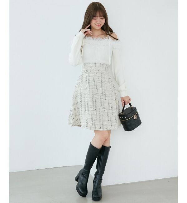  「チェーン付きフェイクファーニット」|ニット・セーター|