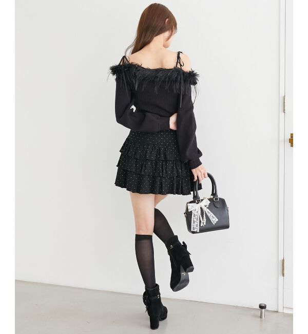  「チェーン付きフェイクファーニット」|ニット・セーター|