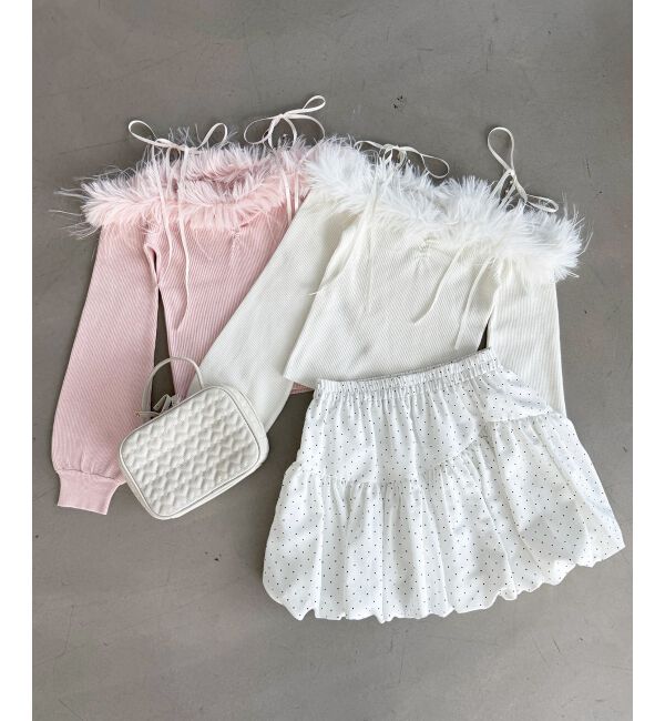  「チェーン付きフェイクファーニット」|ニット・セーター|