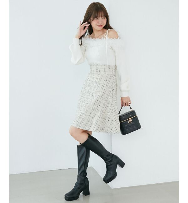  「チェーン付きフェイクファーニット」|ニット・セーター|