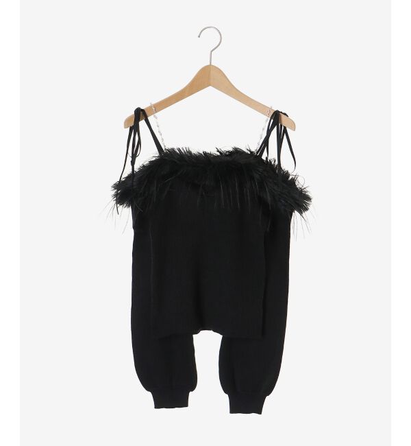  「チェーン付きフェイクファーニット」|ニット・セーター|