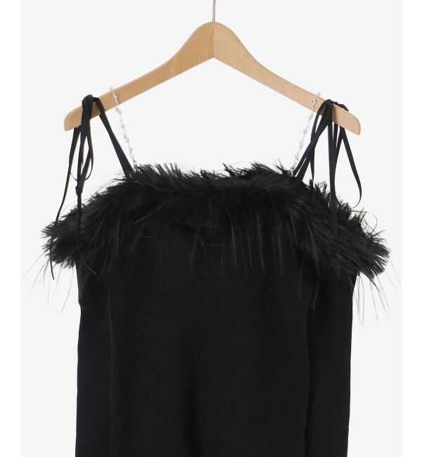  「チェーン付きフェイクファーニット」|ニット・セーター|