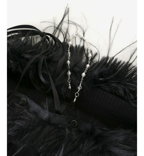  「チェーン付きフェイクファーニット」|ニット・セーター|