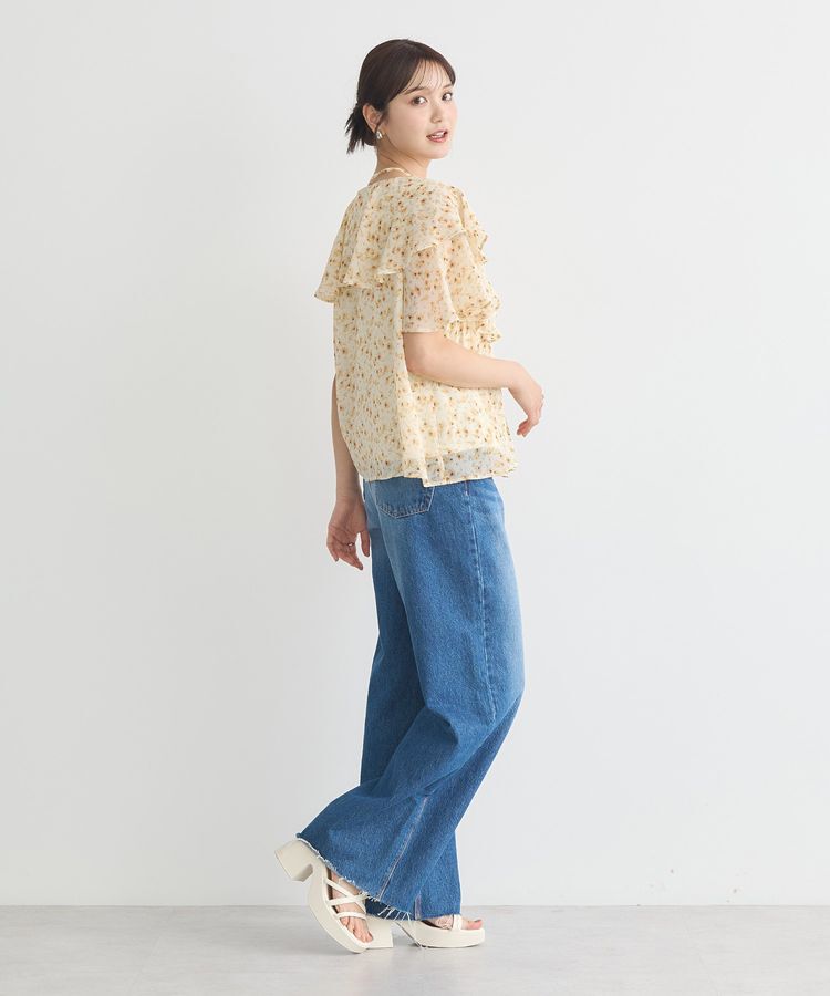 earth music&ecology「チョーカー付き楊柳ラッフルブラウス」|シャツ・ブラウス|