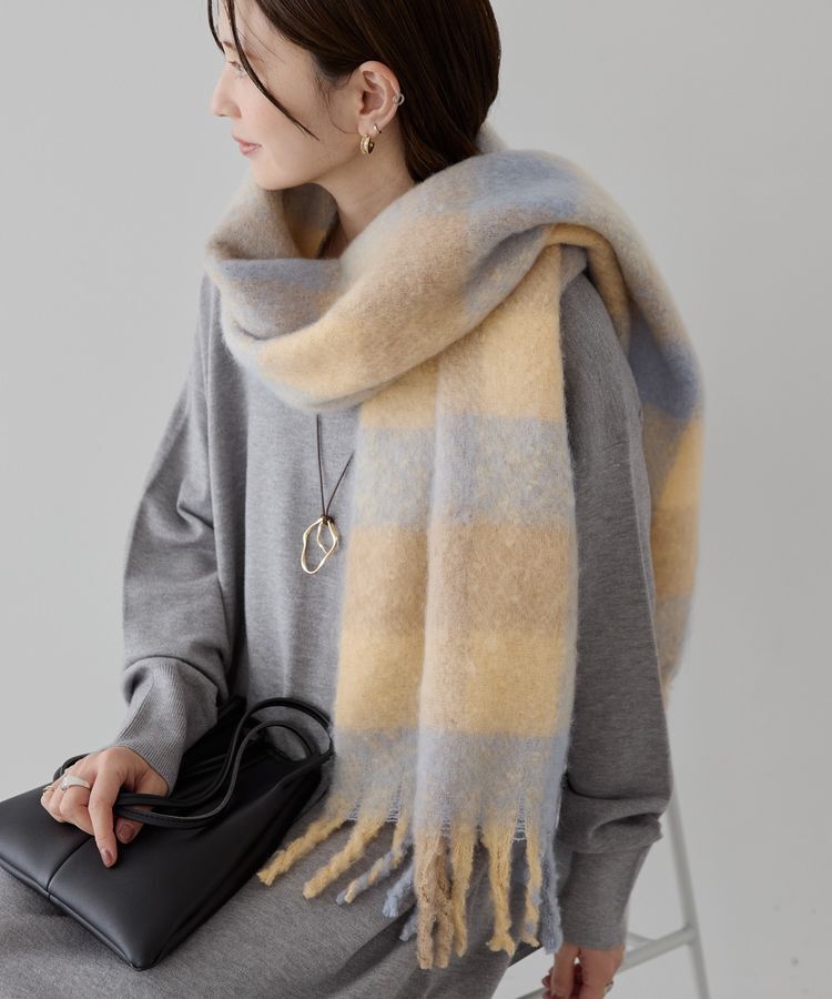 AMERICAN HOLIC「起毛カラーチェックシャギーマフラー」|マフラー|