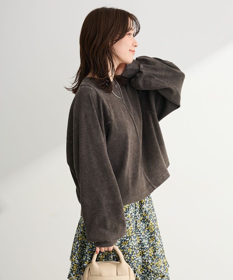 Green Parks「ヴィンテージ加工ドルマンカットプルオーバー」|Tシャツ・カットソー|Charcoal Gray