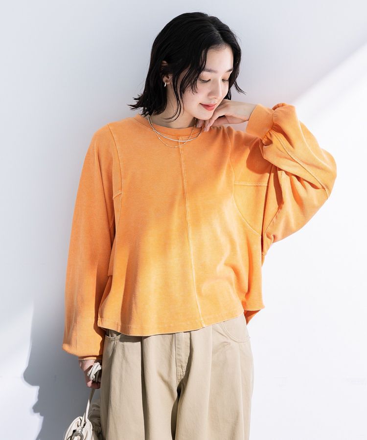 Green Parks「ヴィンテージ加工ドルマンカットプルオーバー」|Tシャツ・カットソー|Orange