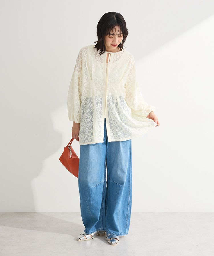 Green Parks「メッシュレースタック入りプルオーバー」|Tシャツ・カットソー|