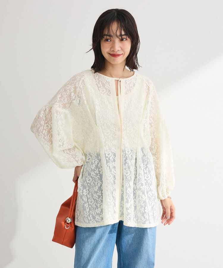 Green Parks「メッシュレースタック入りプルオーバー」|Tシャツ・カットソー|