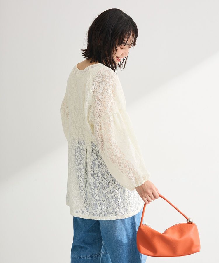 Green Parks「メッシュレースタック入りプルオーバー」|Tシャツ・カットソー|