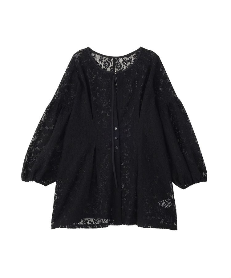 Green Parks「メッシュレースタック入りプルオーバー」|Tシャツ・カットソー|Black