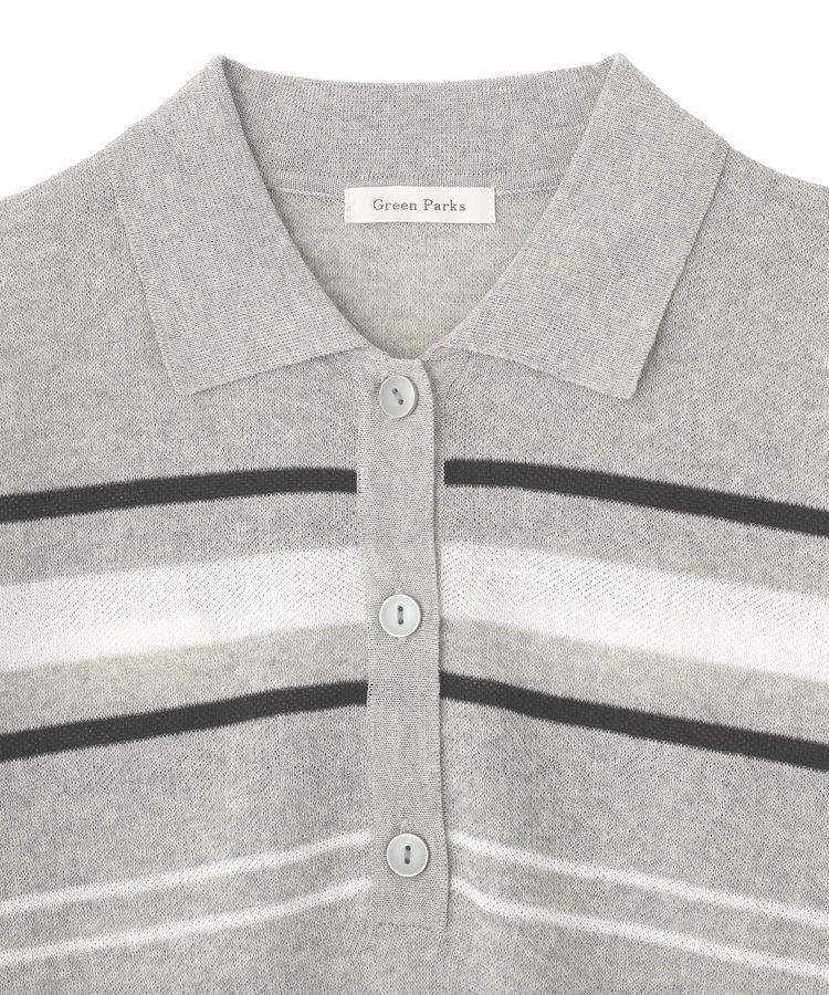 Green Parks「衿付き7分袖ニットプルオーバー」|ニット・セーター|