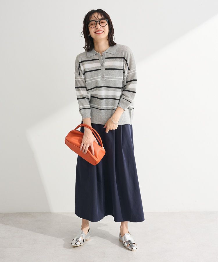 Green Parks「衿付き7分袖ニットプルオーバー」|ニット・セーター|