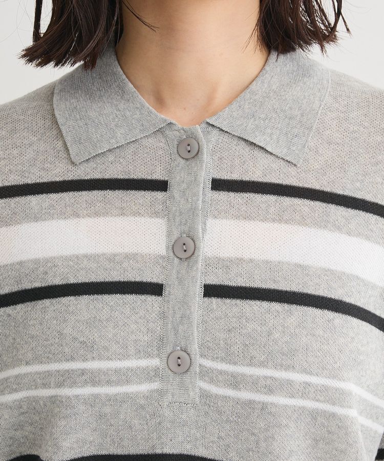 Green Parks「衿付き7分袖ニットプルオーバー」|ニット・セーター|