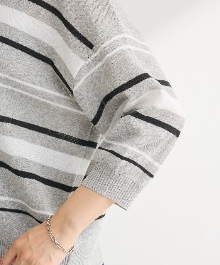 Green Parks「衿付き7分袖ニットプルオーバー」|ニット・セーター|