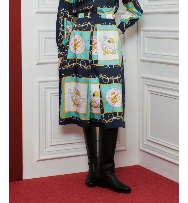 LOULOU WILLOUGHBY「【LOULOU WILLOUGHBY】RATTIジョッキープリントスカート」|フレア|