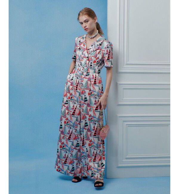 LOULOU WILLOUGHBY「【LOULOU WILLOUGHBY】RATTI マリーナプリントオールインワン」|オールインワン|