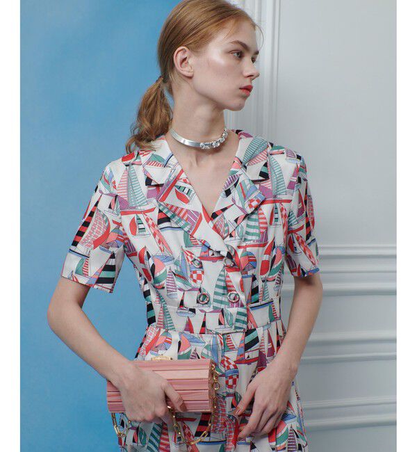 LOULOU WILLOUGHBY「【LOULOU WILLOUGHBY】RATTI マリーナプリントオールインワン」|オールインワン|