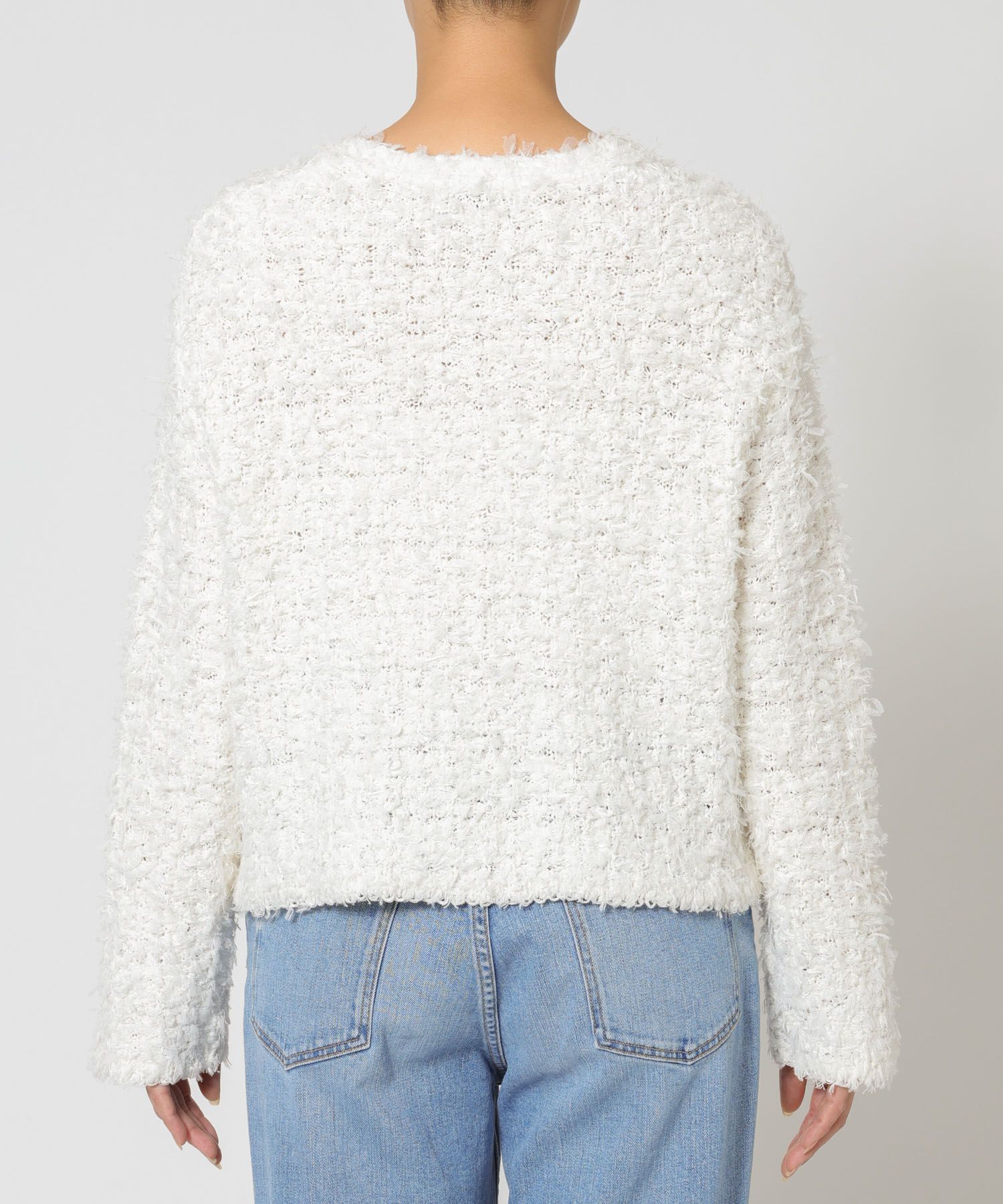 BABYLONE「ツイードニットジャケット」|ノーカラージャケット|