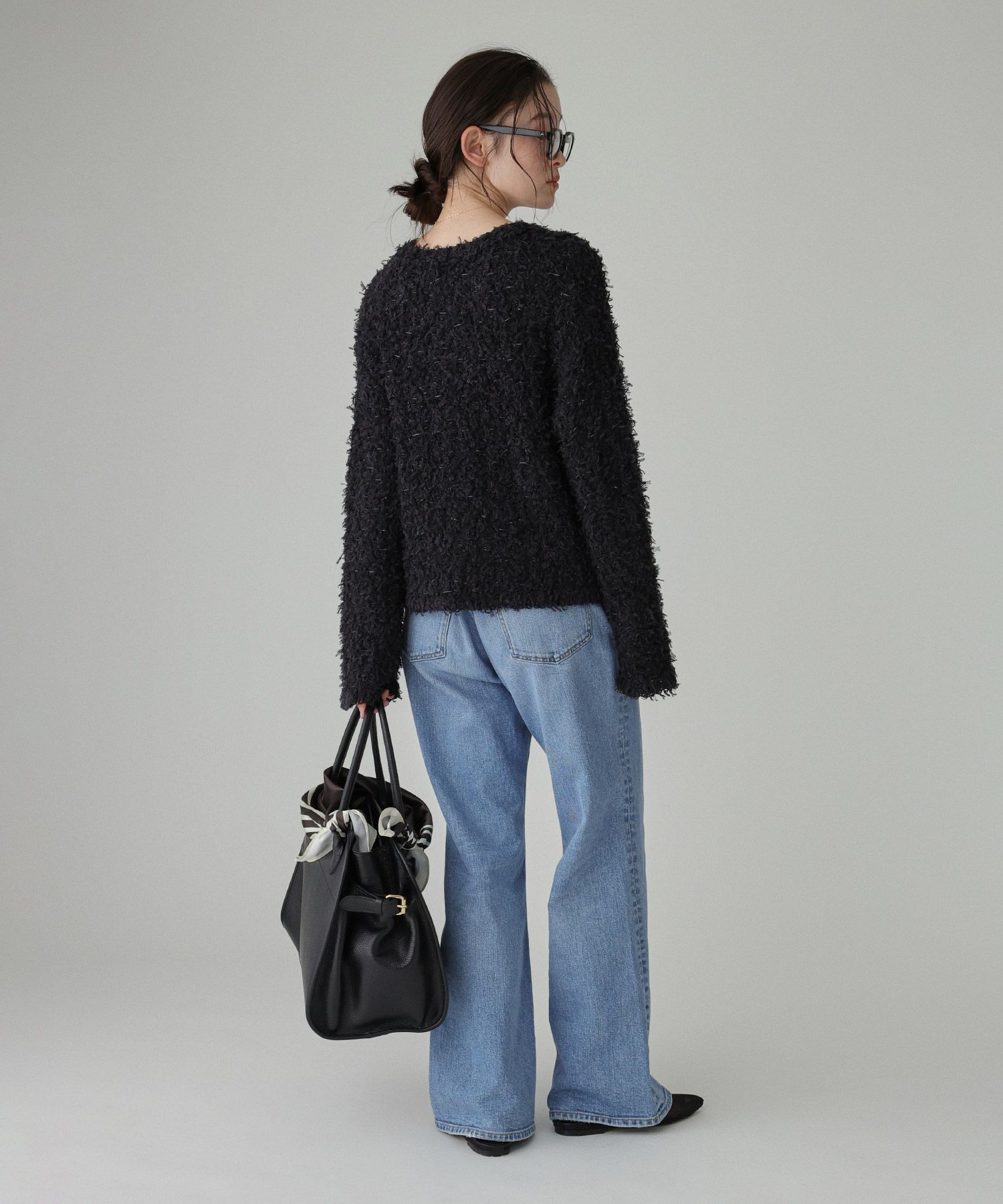 BABYLONE「ツイードニットジャケット」|ノーカラージャケット|