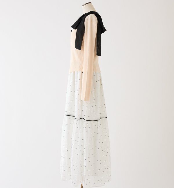  「カーディガンセット配色ワンピース」|ワンピース|