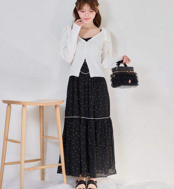  「カーディガンセット配色ワンピース」|ワンピース|