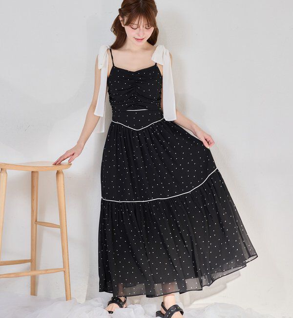  「カーディガンセット配色ワンピース」|ワンピース|