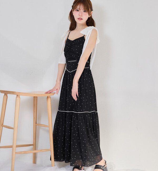  「カーディガンセット配色ワンピース」|ワンピース|