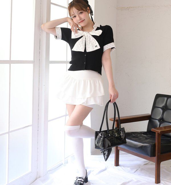  「チャームベルト付きティアードミニスカパン」|スカート|