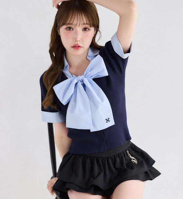  「チャームベルト付きティアードミニスカパン」|スカート|