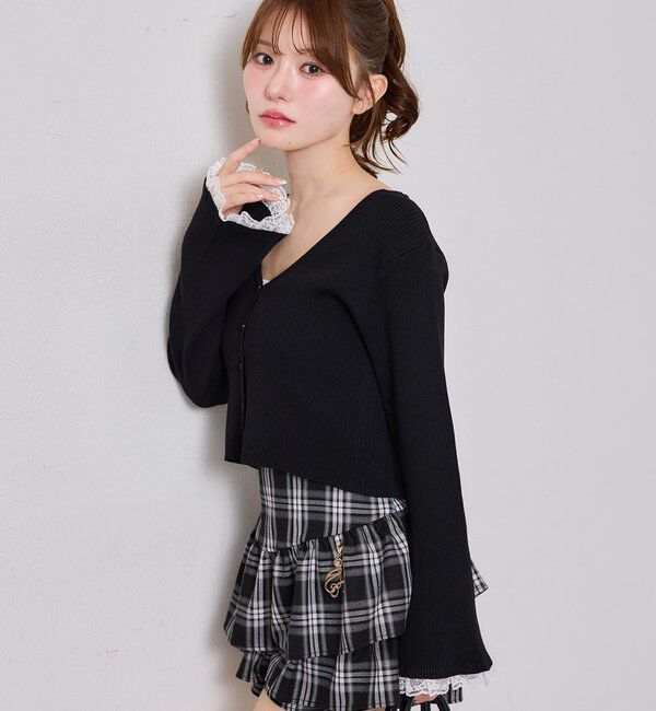  「チャームベルト付きティアードミニスカパン」|スカート|