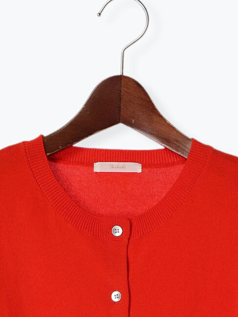 Te chichi「14G強撚綿メタル釦クルーカーデ」|カーディガン|