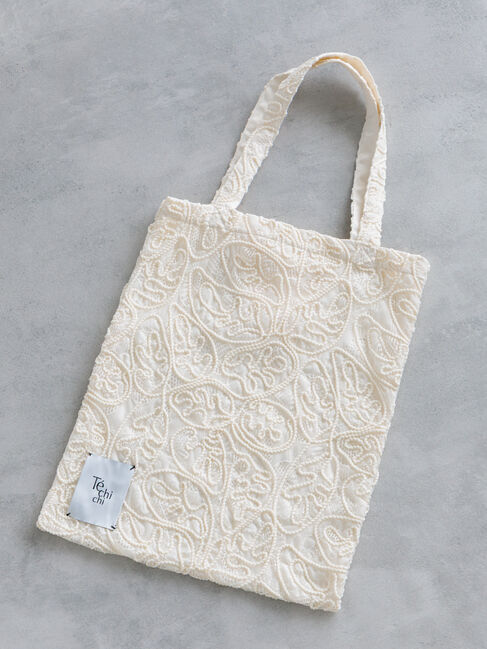 Te chichi「Atelier ファブリックレーストート」|その他|オフホワイト