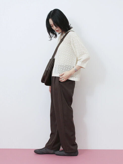 Samansa Mos2 blue「タックイージーパンツ」|その他|