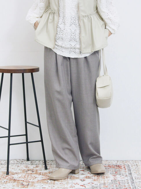 Samansa Mos2 blue「タックイージーパンツ」|その他|