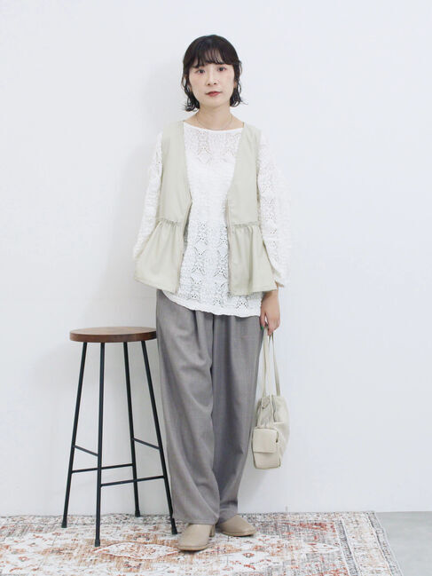 Samansa Mos2 blue「タックイージーパンツ」|その他|